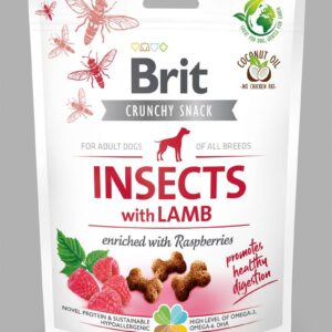 Brit Care Crunchy Cracker. Insects with Lamb enriched with Raspberries - 200g