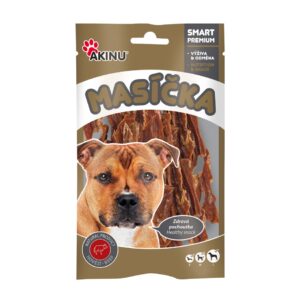 Akinu MASÍČKA Hovězí stripsy pamlsek pro psy 75 g
