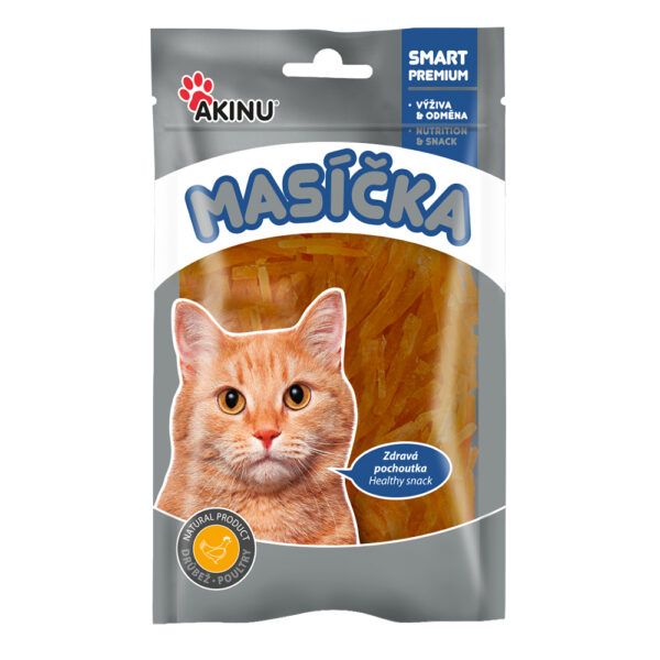 Akinu MASÍČKA Kuřecí řezanky pamlsek pro kočky 50 g