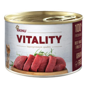 Akinu VITALITY Hovězí jemně krájená svalovina konzerva pro psy 200 g