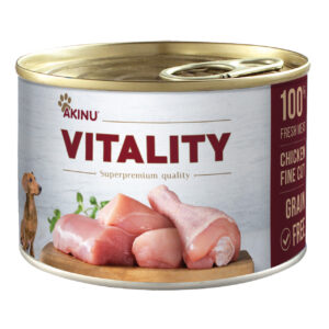 Akinu VITALITY Kuře jemně krájené konzerva pro psy 200 g