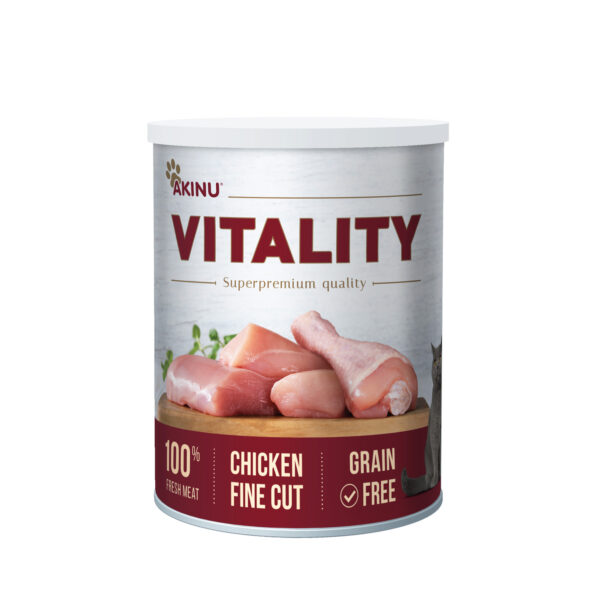 Akinu VITALITY Kuřecí jemně krájené konzerva pro kočky 400 g