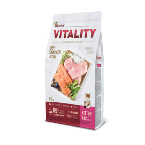 Akinu VITALITY Kuřecí & ryba granule krmivo pro koťata 1