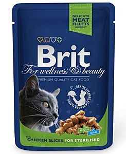 Brit Premium Cat kapsa Chicken Slices for Steril 100g