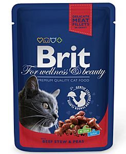 Brit Premium Cat kapsa with Beef Stew & Peas 100g