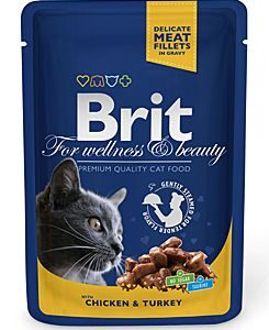Brit Premium Cat kapsa with Chicken & Turkey 100g