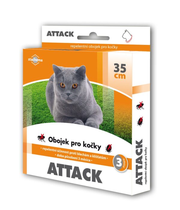 ATTACK Antiparazitní obojek pro kočky 35 cm
