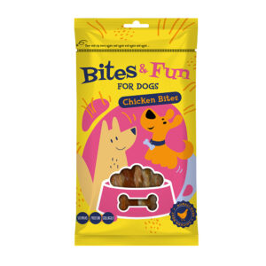 Akinu BITES & FUN Kuřecí kousky pamlsek pro psy 85 g