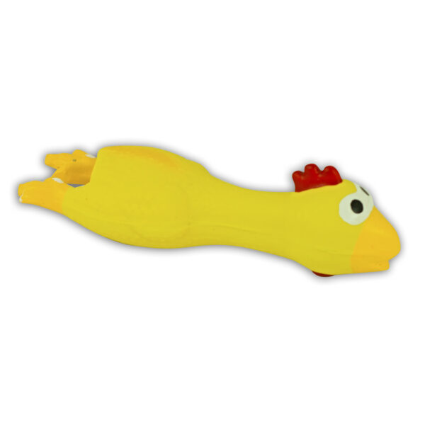 HUGS by Akinu Latexové kuře hračka pro psy žlutá 18 cm