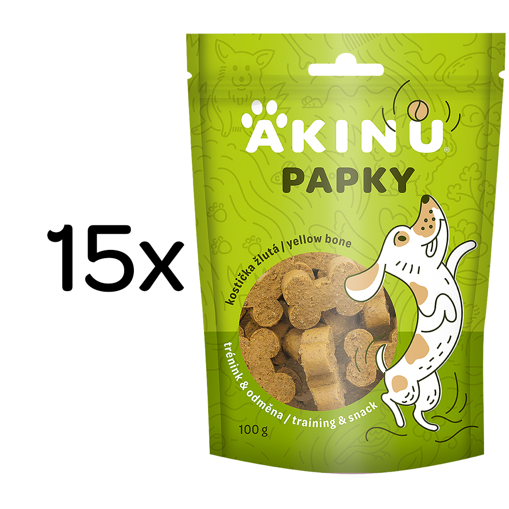 Akinu PAPKY Kostička žlutá pamlsek pro psy 15 x 100 g