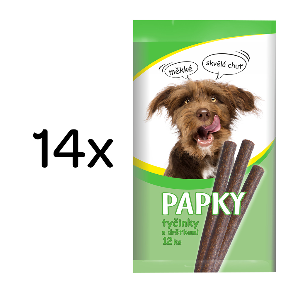 Akinu PAPKY Tyčinky s dršťkami pamlsek pro psy 14 x 12 ks