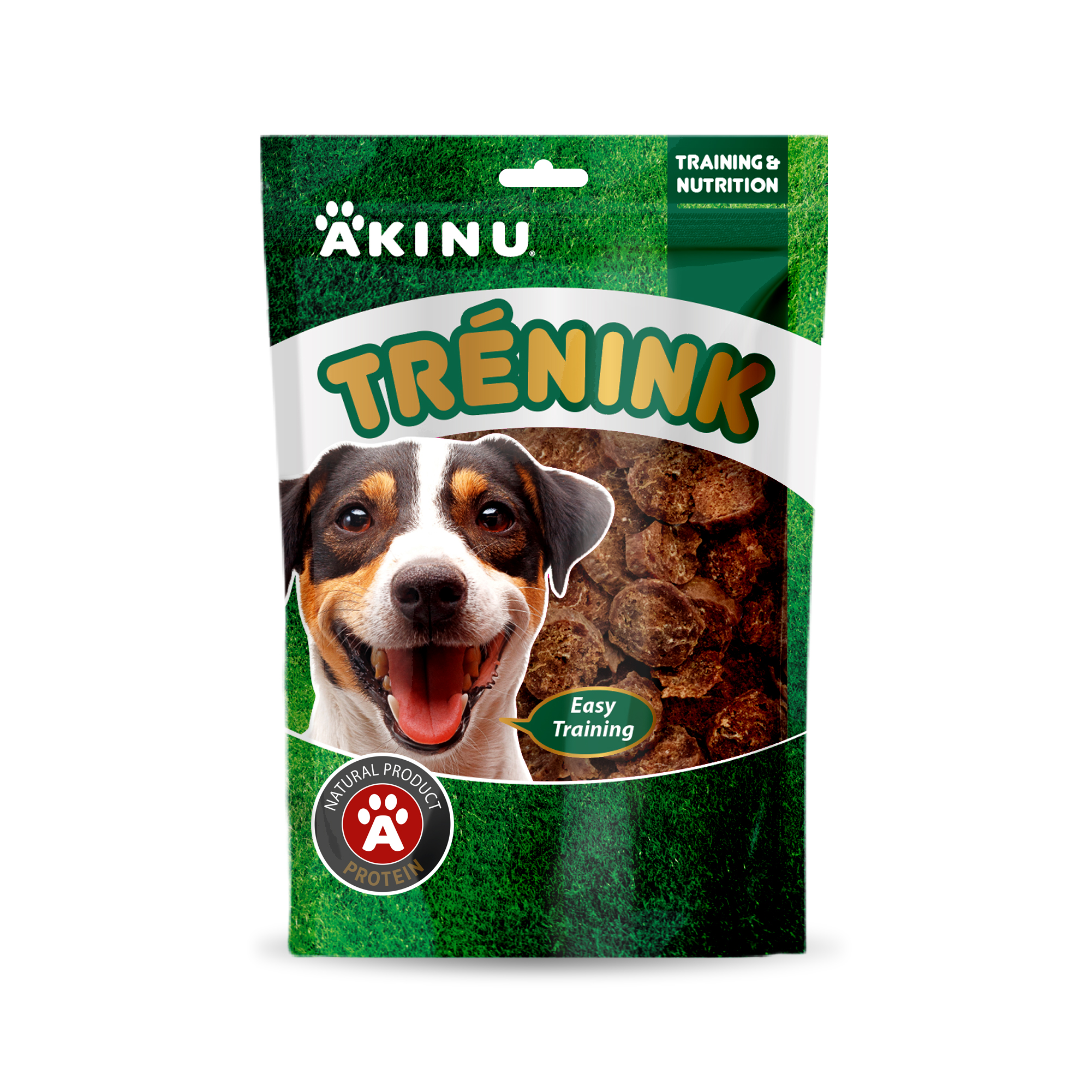 Akinu Trénink Hovězí & treska lupínky pamlsek pro psy 120 g