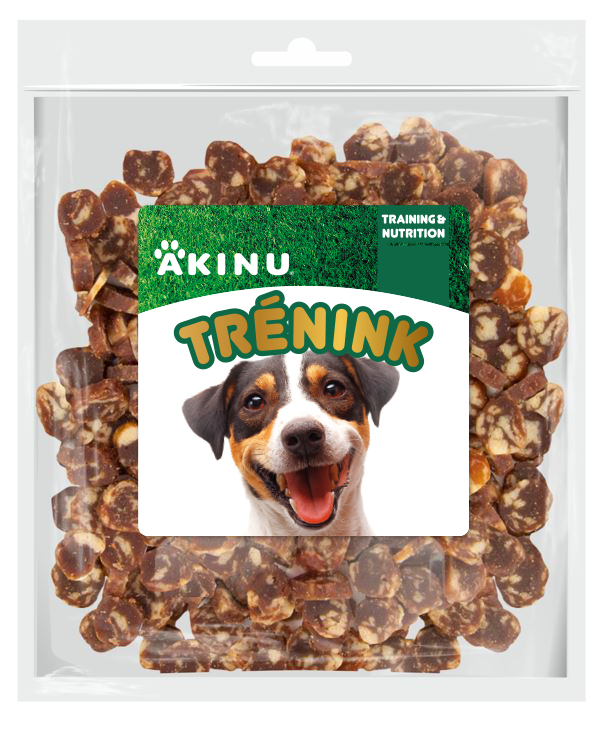 Akinu Trénink Hovězí & treska lupínky pamlsek pro psy 400 g