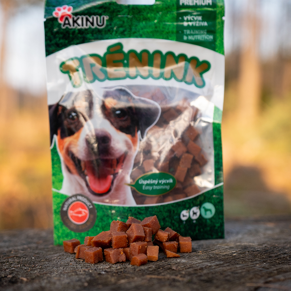 Akinu Trénink Lososové kostky pamlsek pro psy 120 g