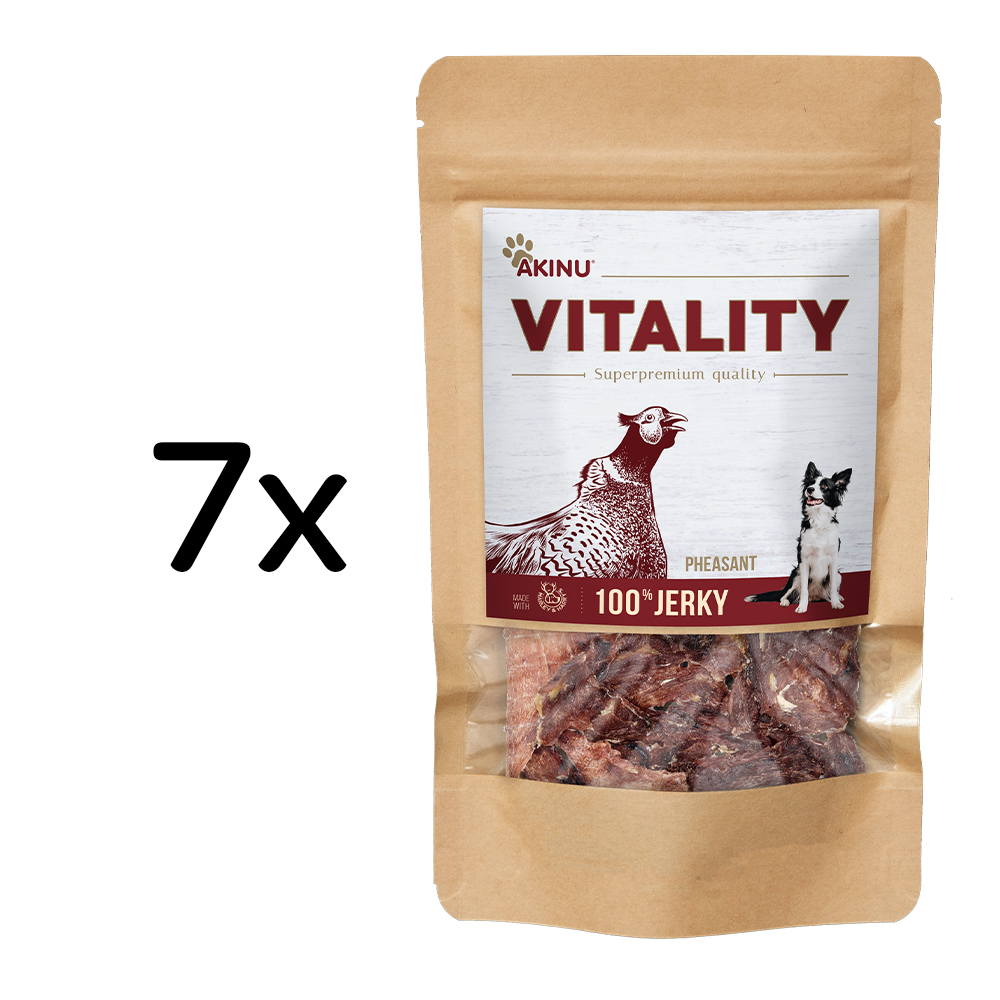 Akinu VITALITY Bažant jerky pamlsek pro psy 7 x 50 g