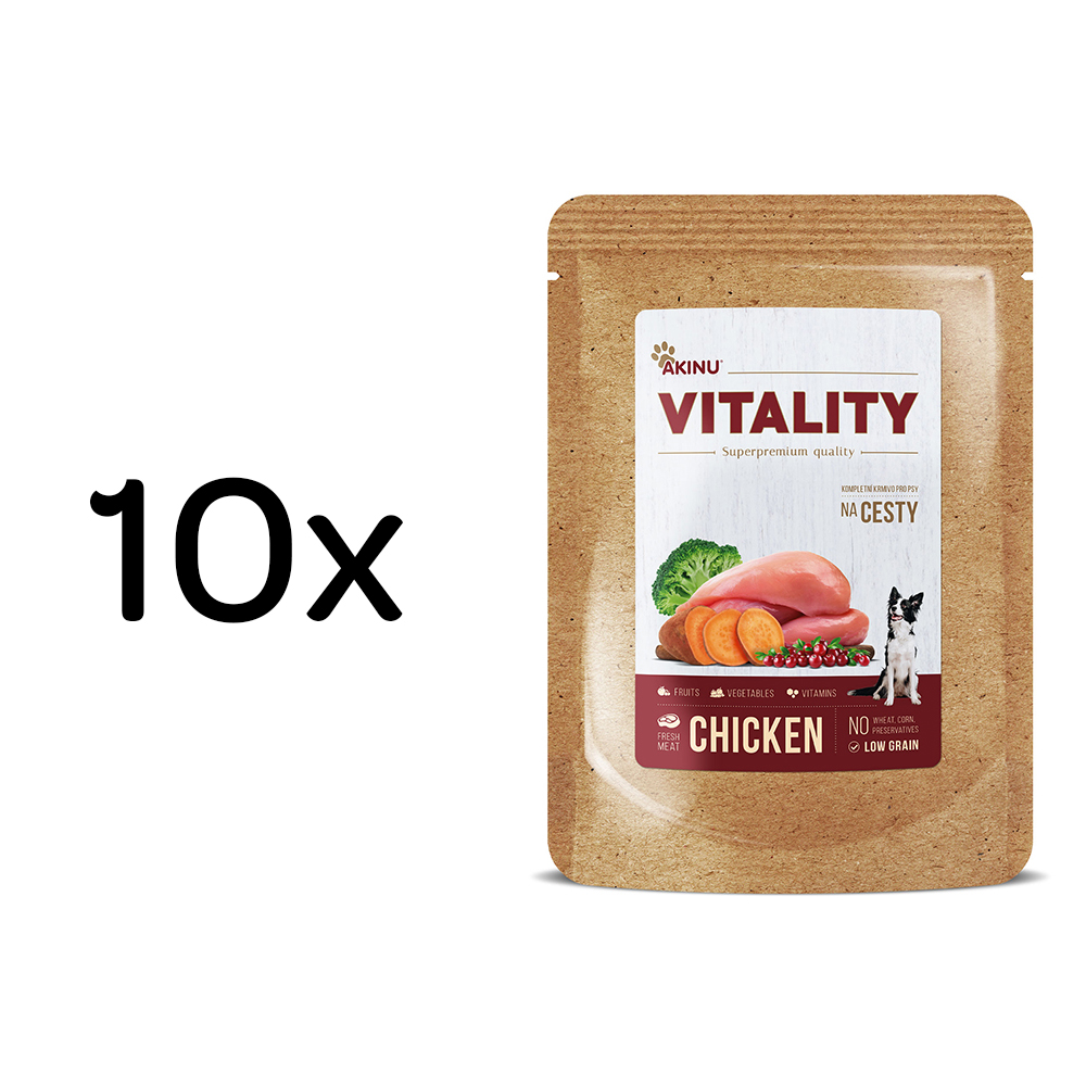 Akinu VITALITY Kuřecí kapsička pro psy na cesty 10 x 150 g
