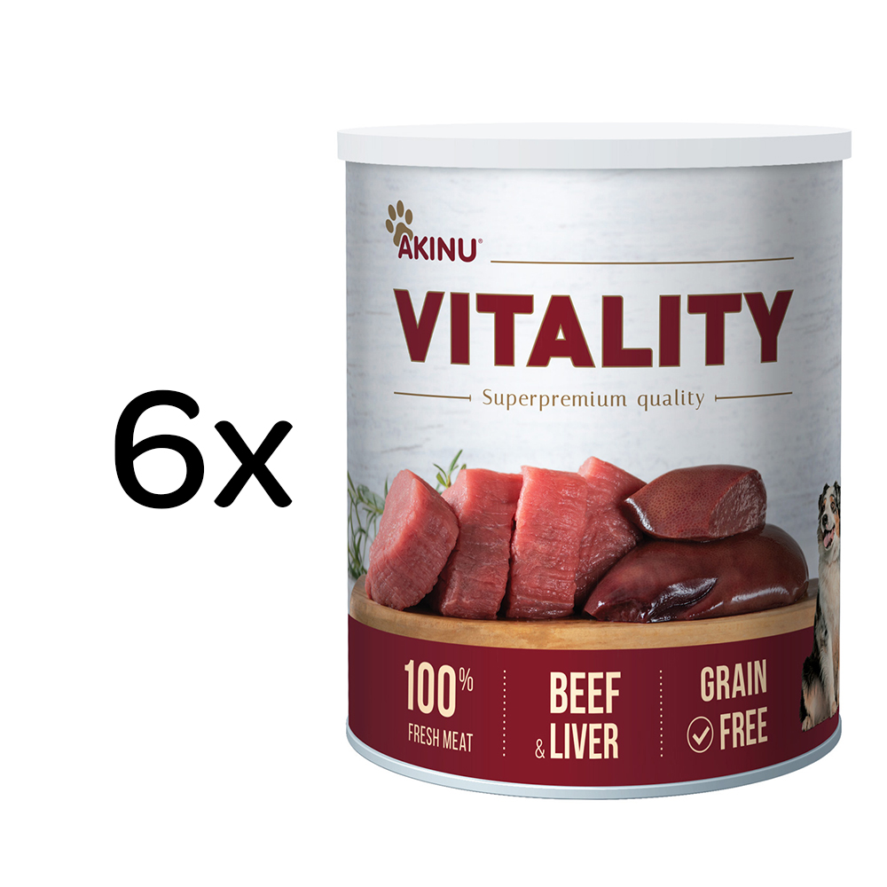 Akinu VITALITY Hovězí & játra mleté 6 x 800 g