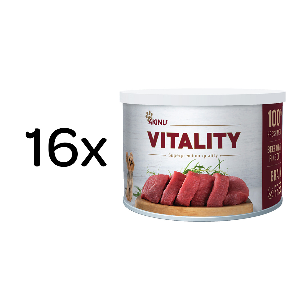 Akinu VITALITY Hovězí jemně krájená svalovina 16 x 200 g