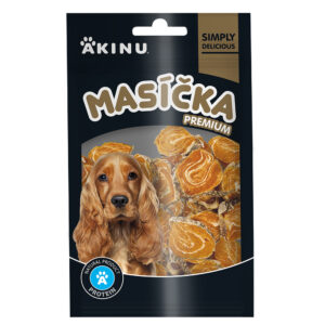 Akinu MASÍČKA PREMIUM Losos kolečka s kůží pamlsek pro psy 75 g
