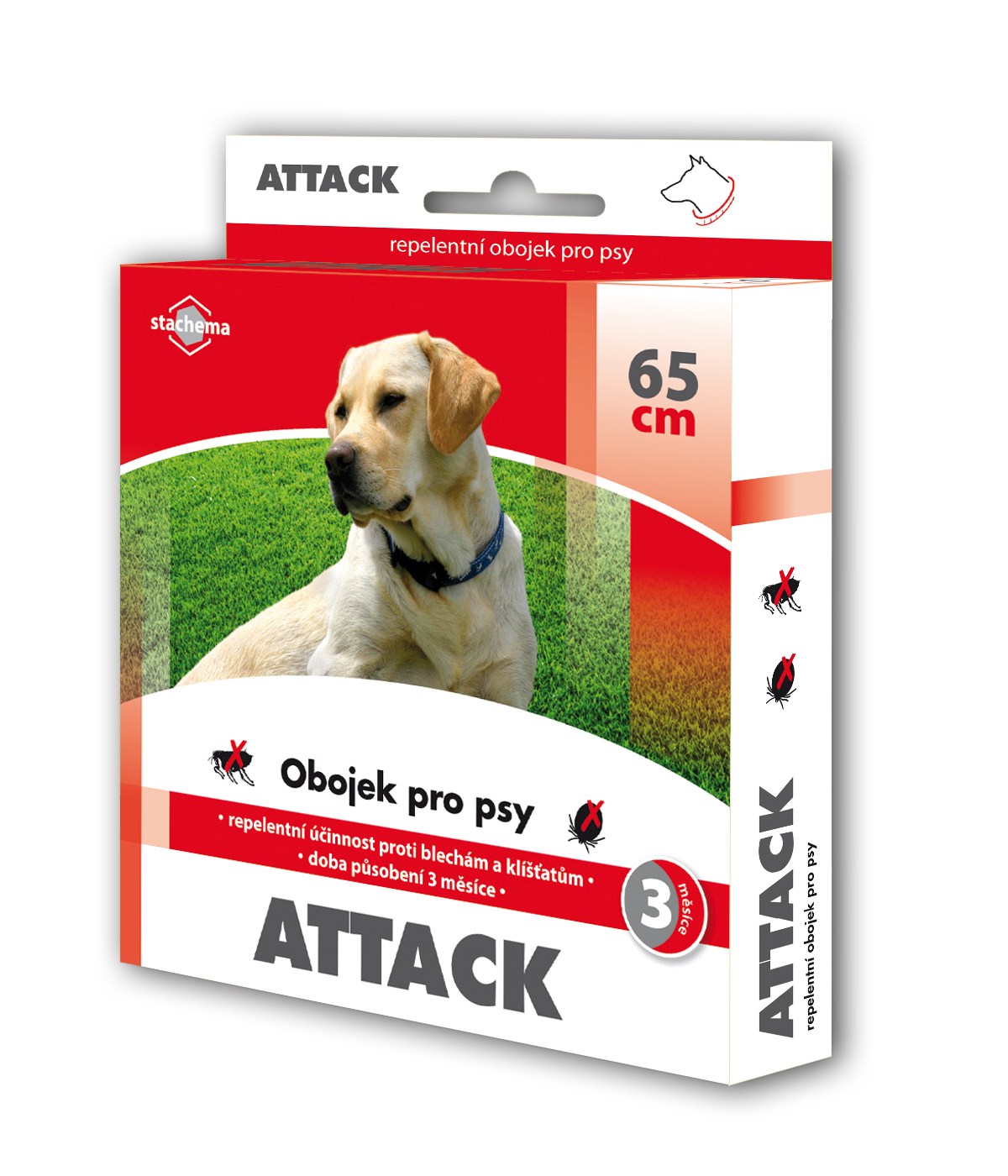 ATTACK Antiparazitní obojek pro psy 65 cm
