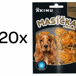 Akinu MASÍČKA PREMIUM Losos kolečka s kůží pamlsek pro psy  20 x 75 g