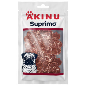 Akinu SUPRIMO Kachní s treskou mini steak pamlsek pro psy 75 g