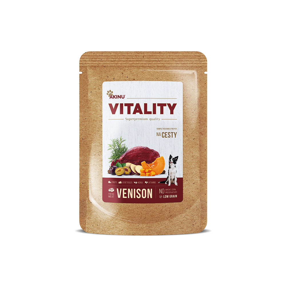Akinu VITALITY Zvěřinová kapsička pro psy na cesty 150 g