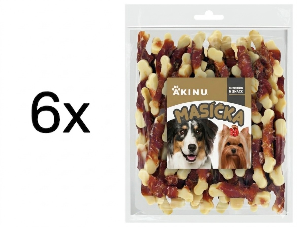 Akinu MASÍČKA Kostička s kuřecím masem pamlsek pro psy 6 x 300 g