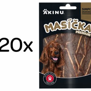 Akinu MASÍČKA PREMIUM Hovězí měkké plátky pamlsek pro psy 20 x 75 g