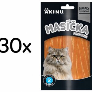 Akinu MASÍČKA PREMIUM Losos s treskou mini proužky pamlsek pro kočky 30 x 50 g
