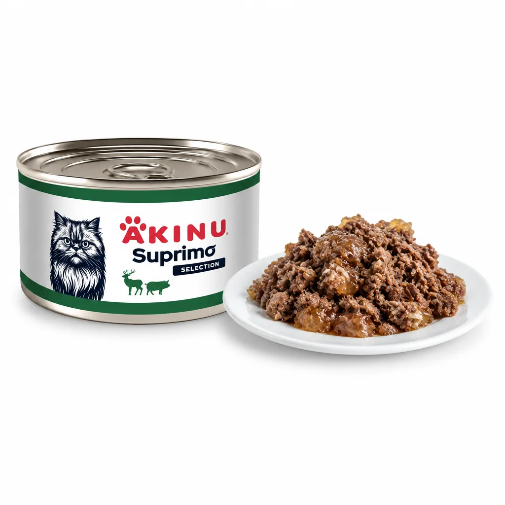 Akinu SUPRIMO SELECTION Vepř. krájená svalovina se zvěřinou pro kočky 200 g