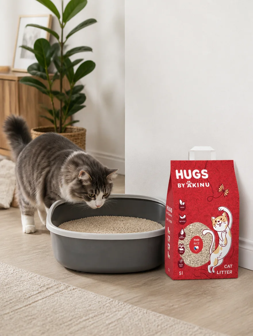 Caty HUGS BY AKINU Křemelinové stelivo pro kočky 5 l