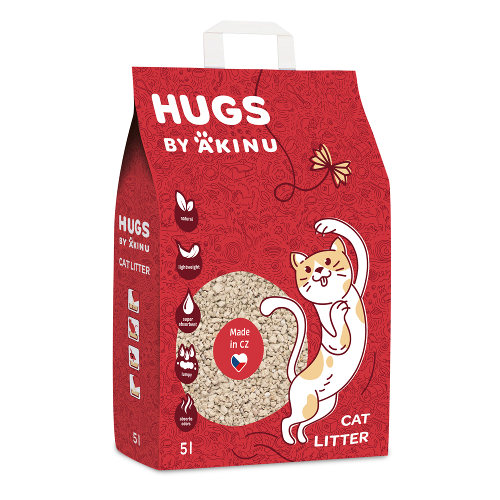 Caty HUGS BY AKINU Křemelinové stelivo pro kočky 5 l