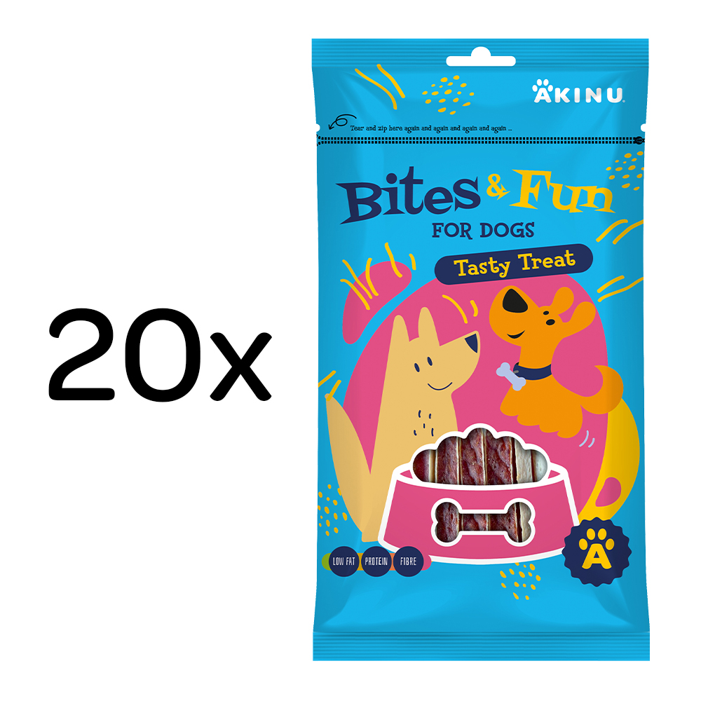 Akinu BITES & FUN Jehněčí sendvič pamlsek pro psy 20 x 85 g