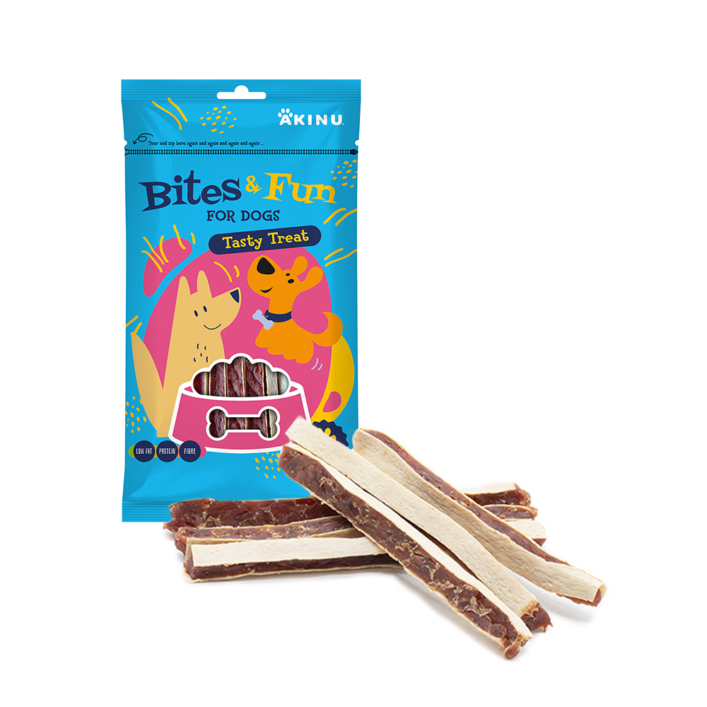 Akinu BITES & FUN Jehněčí sendvič pamlsek pro psy 85 g