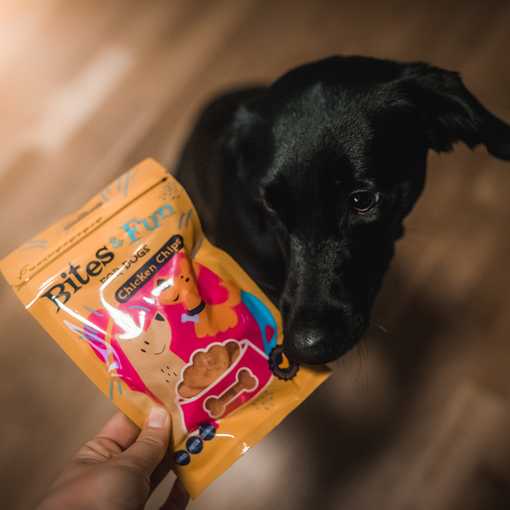 Akinu BITES & FUN Kuřecí chipsy pamlsek pro psy 85 g
