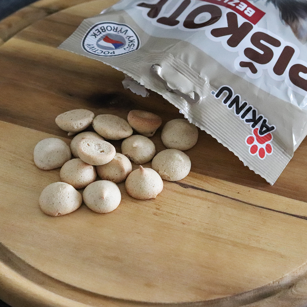 Akinu Bezlepkové Mini piškoty pamlsek pro psy 120 g