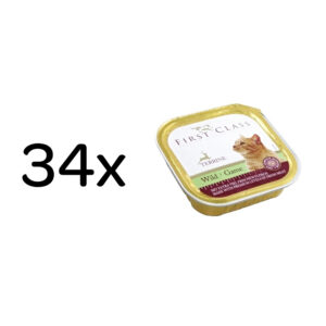Akinu FIRST CLASS Zvěřinová paštika pro kočky 34 x 100 g