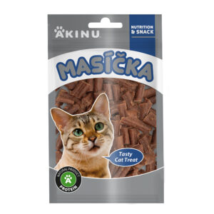 Akinu MASÍČKA Jehněčí kousky pamlsek pro kočky 50 g