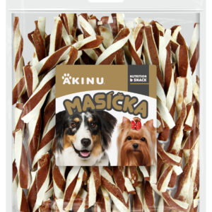 Akinu MASÍČKA Jehněčí twister pamlsek pro psy 300 g