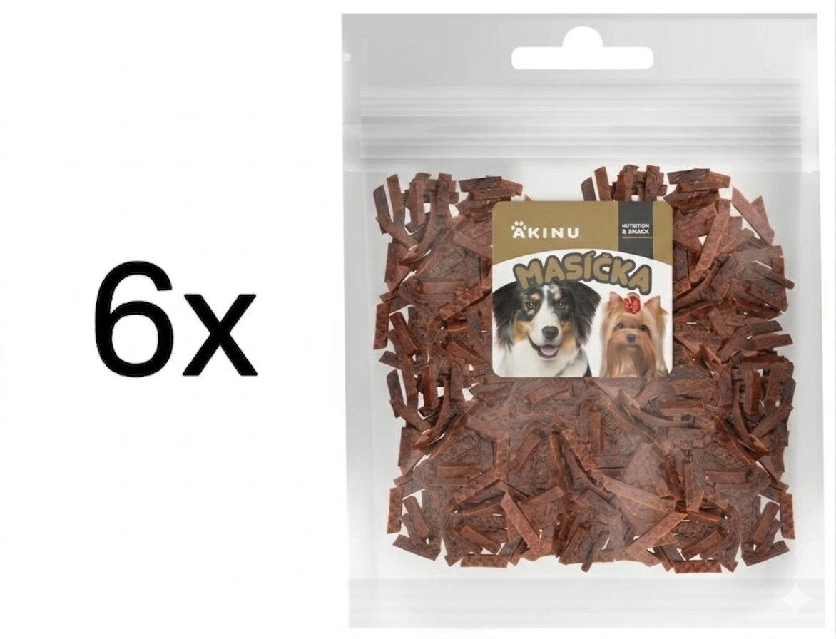 Akinu MASÍČKA Kachní nudličky pamlsek pro psy 6 x 300 g