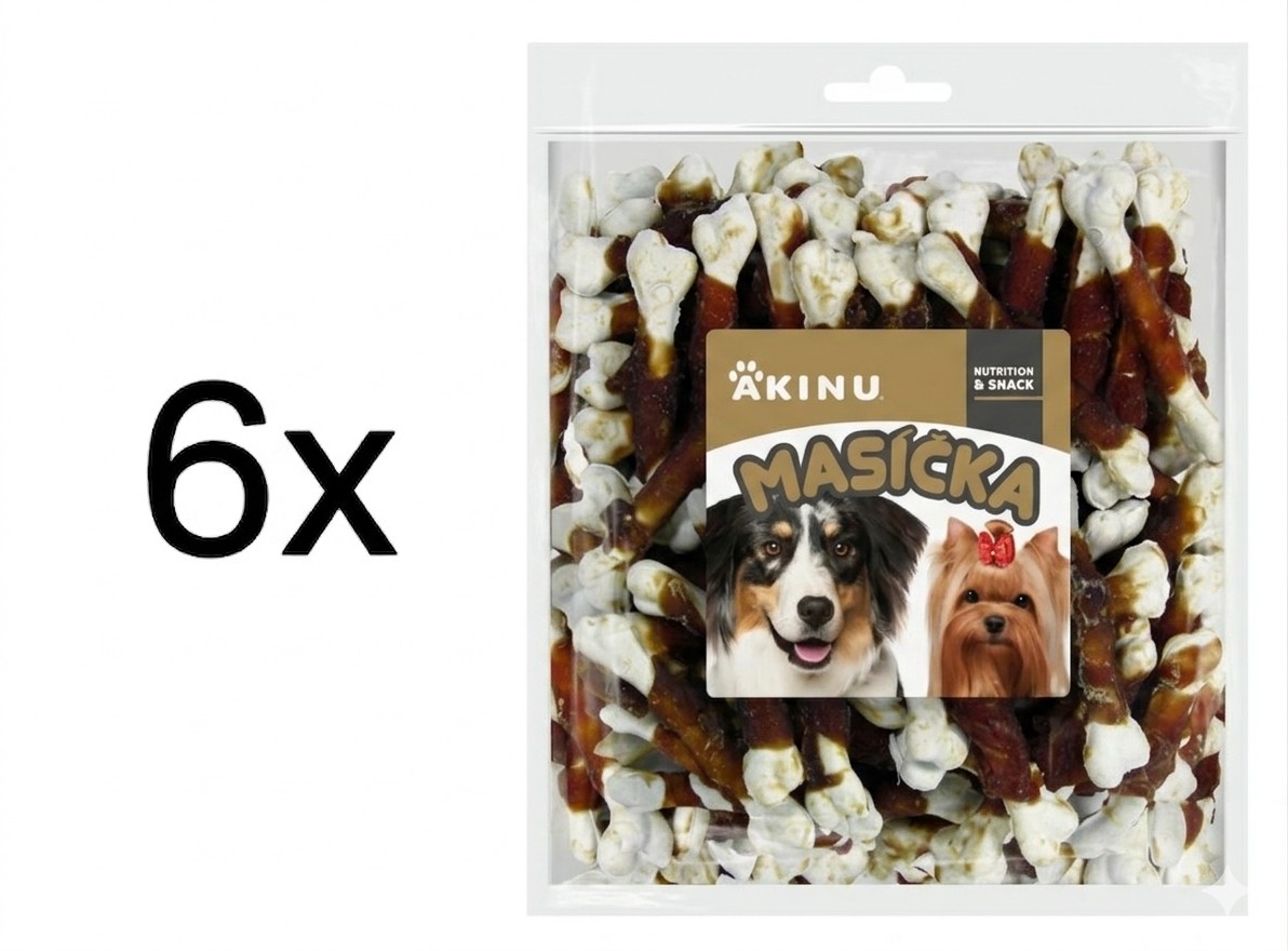 Akinu MASÍČKA Kalciová kostička s kachním masem pamlsek pro psy 6 x 300 g