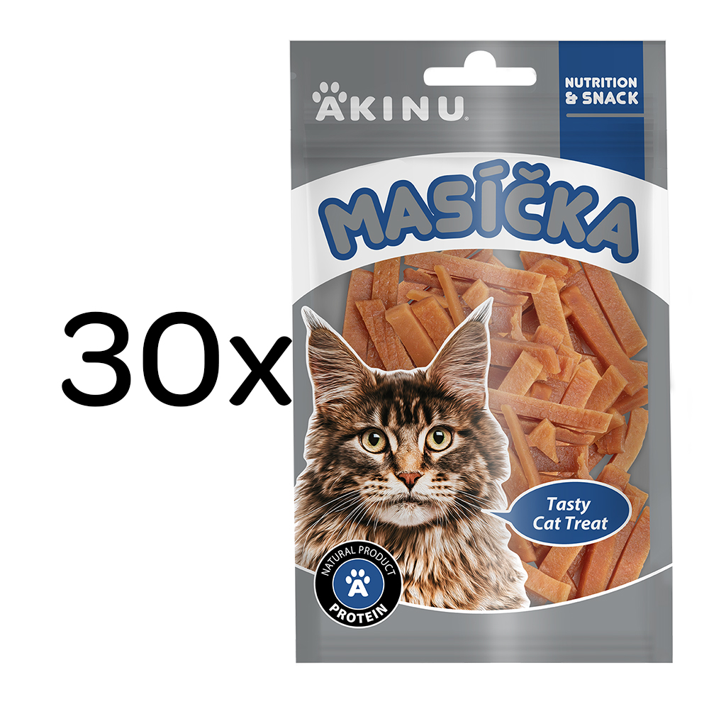 Akinu MASÍČKA Králičí nudličky pamlsek pro kočky 30 x 50 g