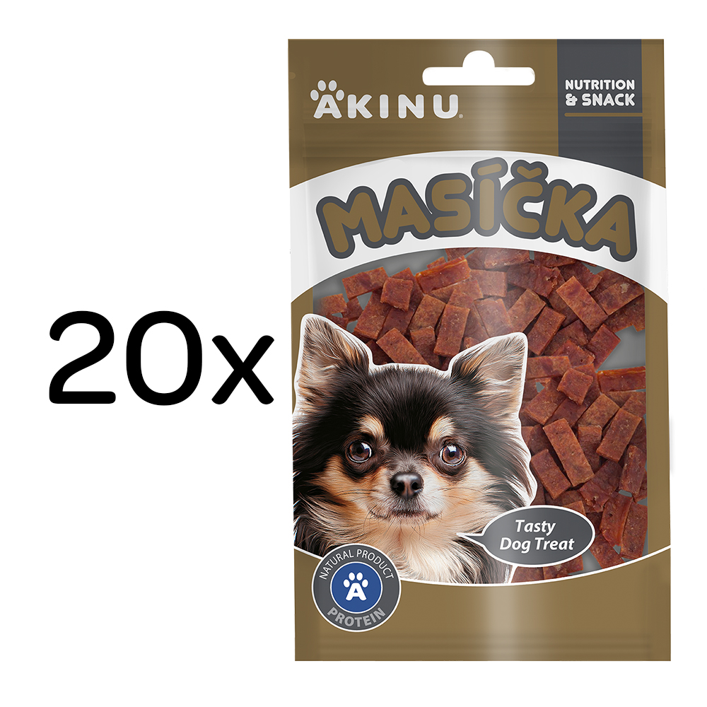 Akinu MASÍČKA Králičí pásky pamlsek pro psy 20 x 75 g