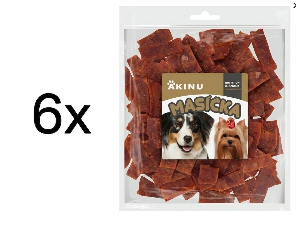 Akinu MASÍČKA Králičí pásky pamlsek pro psy 6 x 300 g