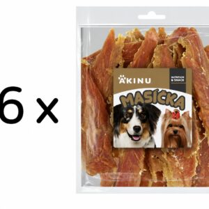 Akinu MASÍČKA Kuřecí stripsy pamlsek pro psy 6 x 300 g