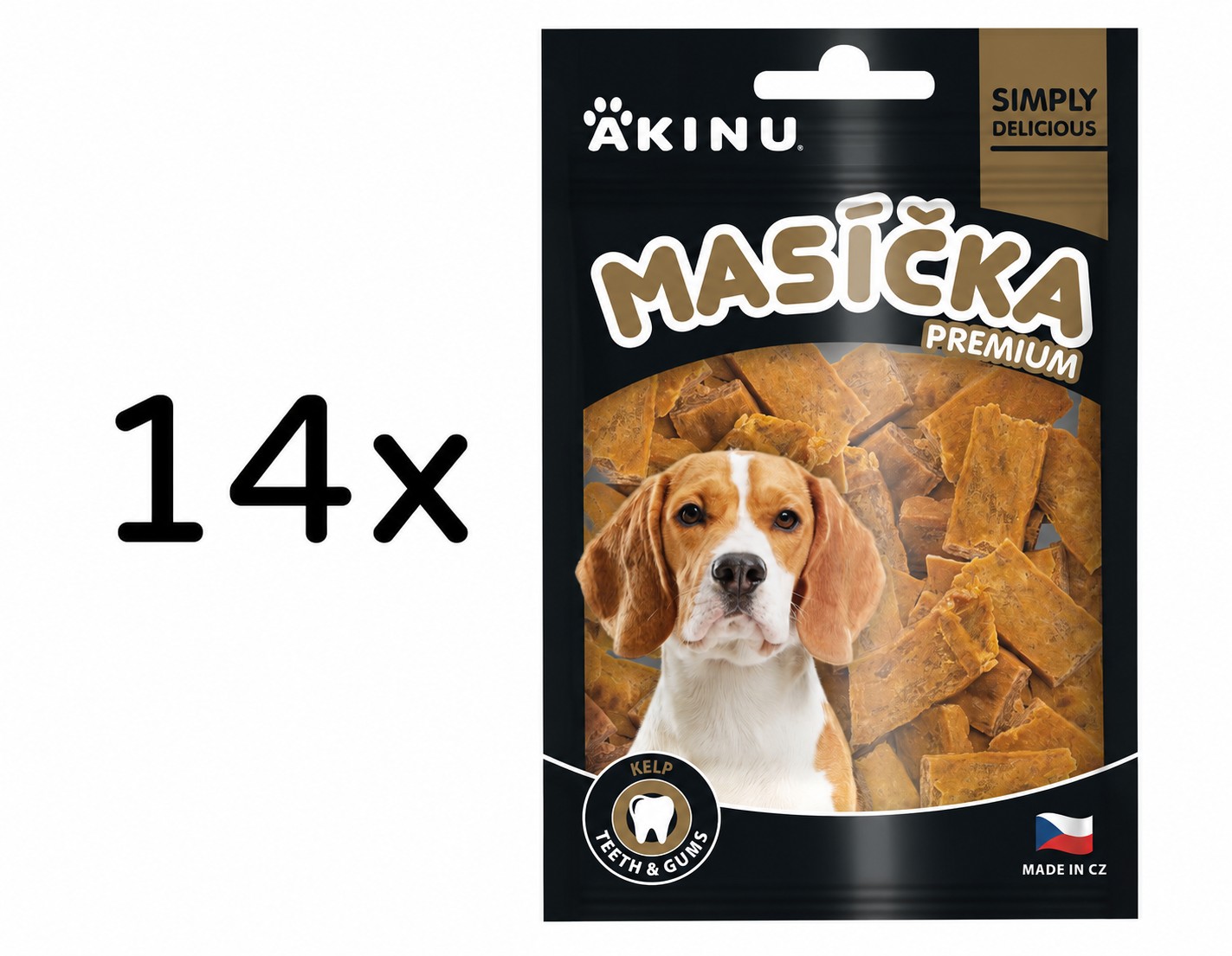 Akinu MASÍČKA PREMIUM Dental pamlsek pro psy 14 x 75 g