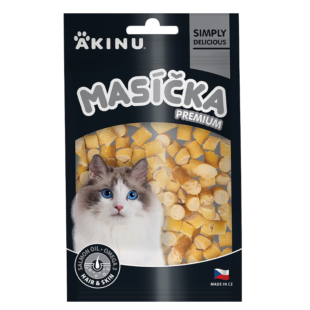 Akinu MASÍČKA PREMIUM Hair & Skin pamlsek pro kočky 50 g