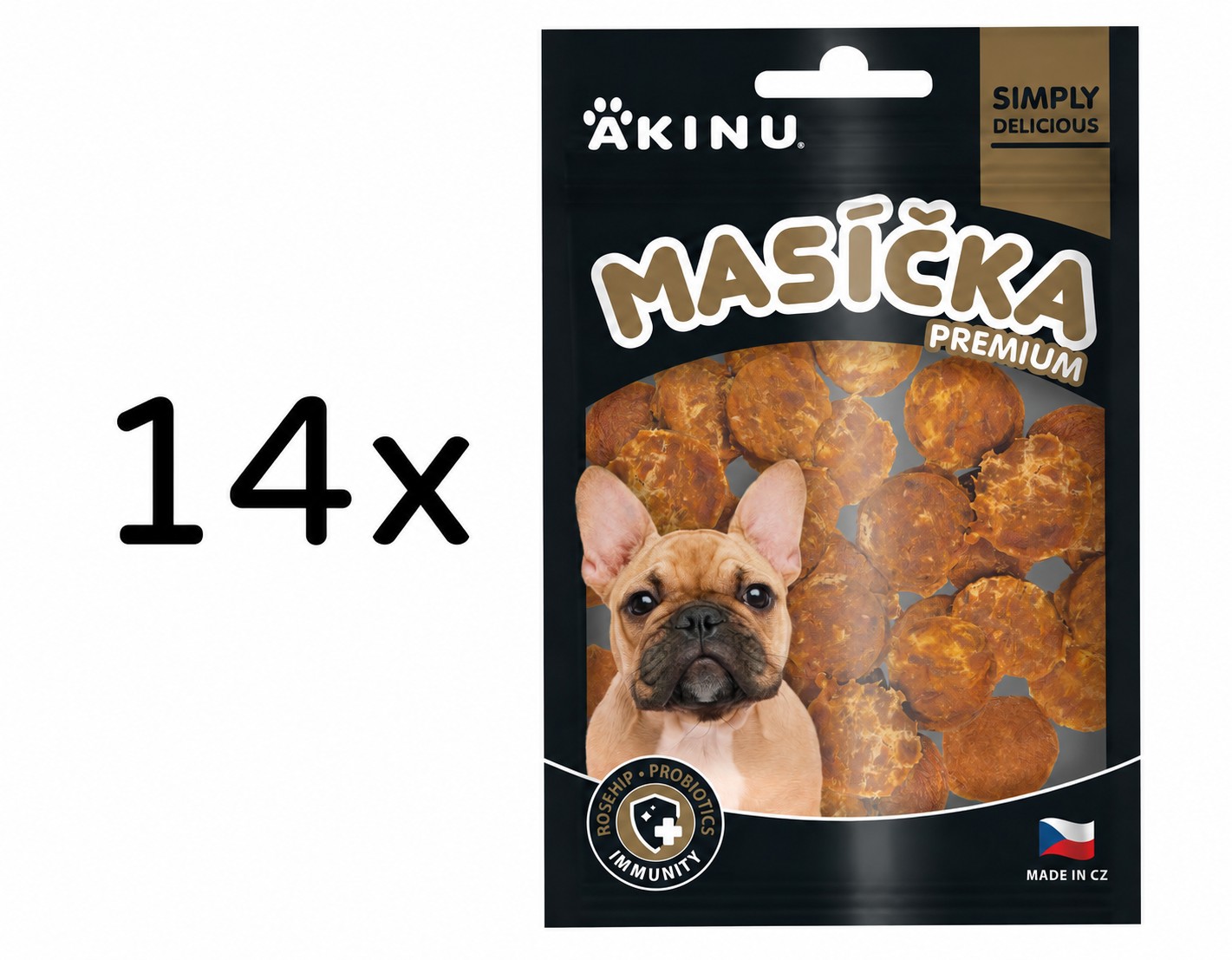 Akinu MASÍČKA PREMIUM Immunity pamlsek pro psy 14 x 75 g