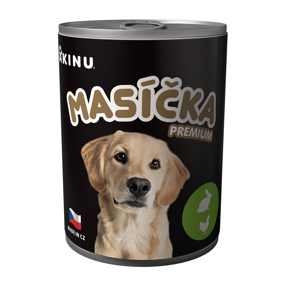 Akinu MASÍČKA PREMIUM Mleté s králičím konzerva pro psy 400 g